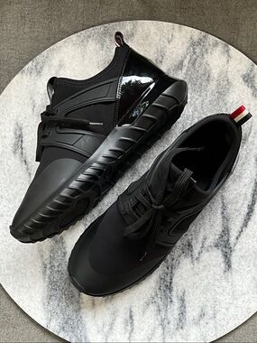 Moncler Women’s Emilia Leather and Neoprene Sneaker With Dust Bags